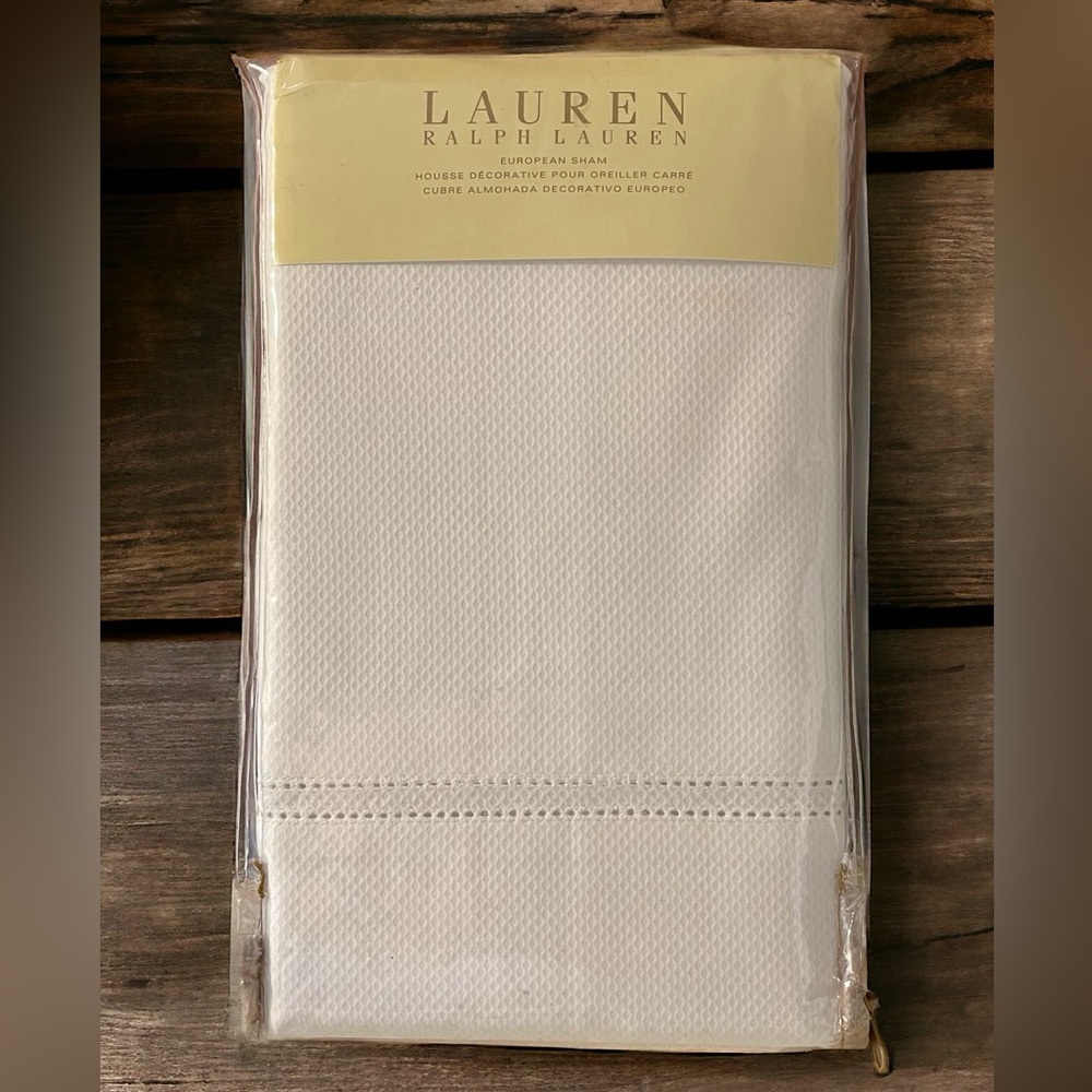 Ralph Lauren Classic Hemstitch Pique Euro Sham New